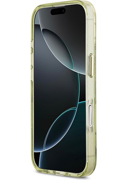 iPhone 17 Kılıf Guess Lisanslı M-Safeli Simli Çiçek Desen Metal Kamera Çerçeveli Üçgen Logolu Yeşil indirimleri