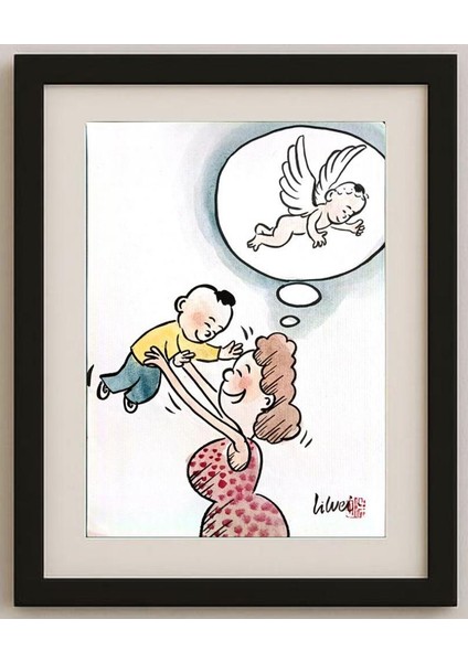 Lie Wei 29X21CM Orijinal Karikatür Tablo