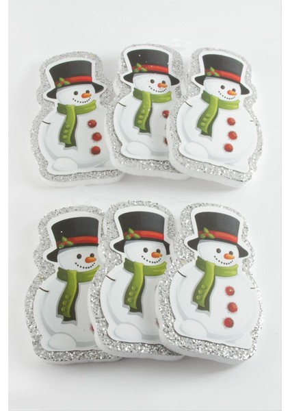 6 Adet Kardan Adam Simli Yılbaşı Ağaç Süsü 10 cm fiyatları