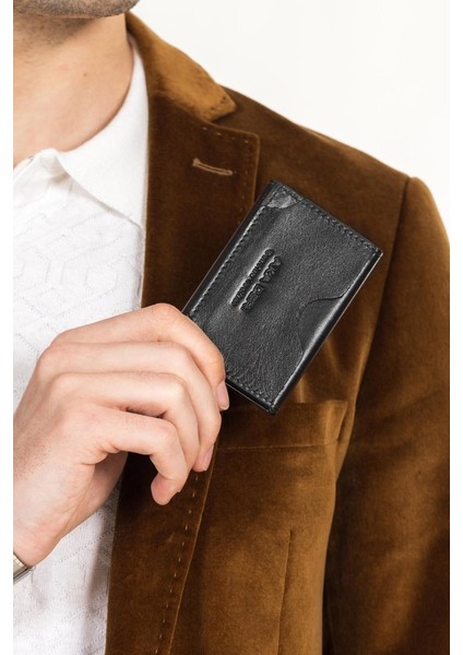 Mekanizmalı Deri Kartlık Cüzdan