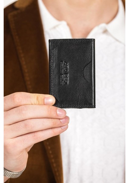 Mekanizmalı Deri Kartlık Cüzdan