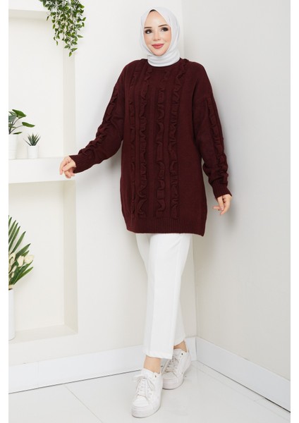 Kadın Fırfır Detaylı Kazak -PMK486