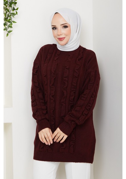 Kadın Fırfır Detaylı Kazak -PMK486 fırsatları