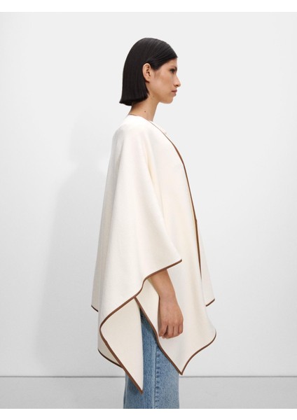 Kontrast Dikiş Detaylı Örme Panço modelleri