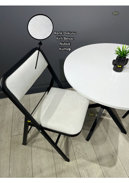 Hey Katlanır Mutfak Sandalyesi Yemek Balkon Bahçe Otel Kafe Katlanır Sandalyesi Kirli Beyaz fiyatları