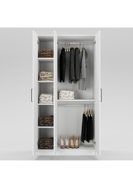 3 Kapaklı Elbise Dolabı 180X90X55CM 01102501