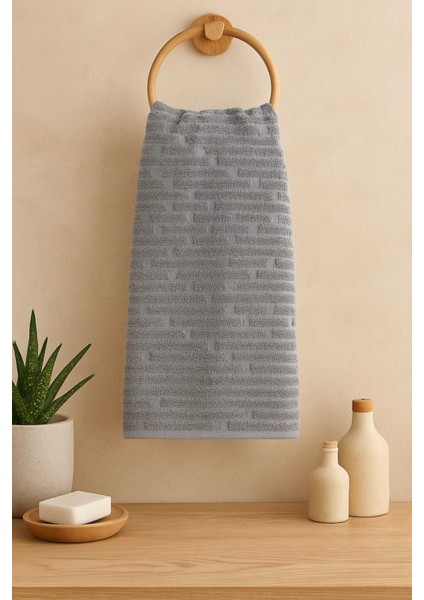 2'li Gri Renk El ve Mutfak Havlusu Seti – 30X50 cm | Şık, Yumuşak ve Emici