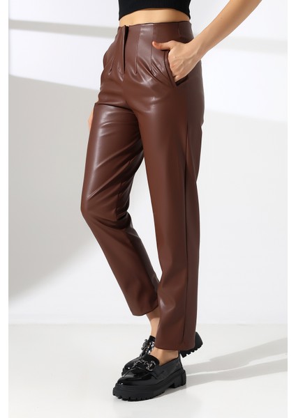 Deri Pantolon Paça Pens Detaylı modelleri