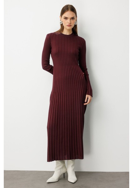 Volanlı Etekli Yuvarlak Yaka Bordo Kaşkorse Uzun Tr fiyatları