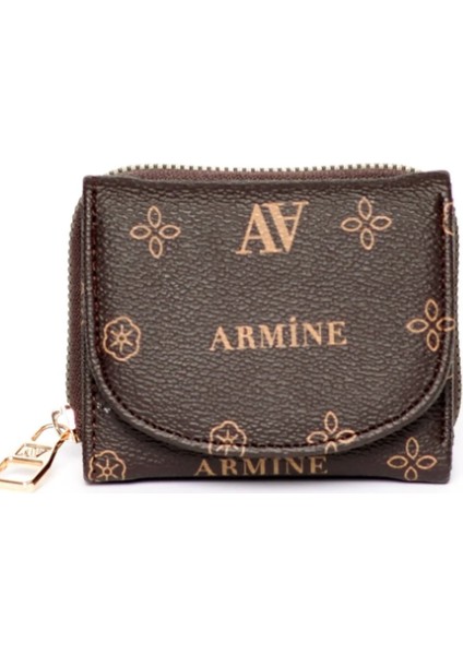 Kahve Armine C10 Baskılı Cüzdan