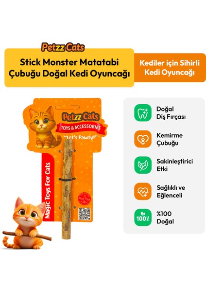 Stick Monster Matatabi ve Çıngırak Sesli Peluş Kedi Oyuncağı