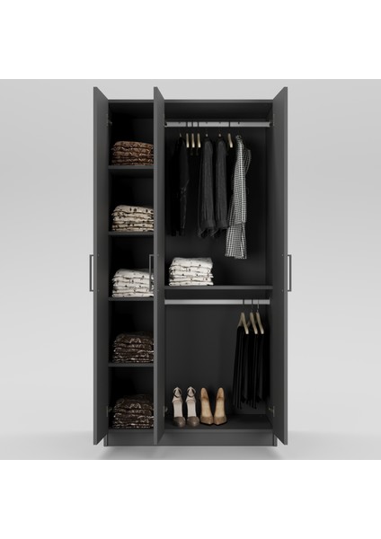 3 Kapaklı Elbise Dolabı 180X90X55CM 01102501
