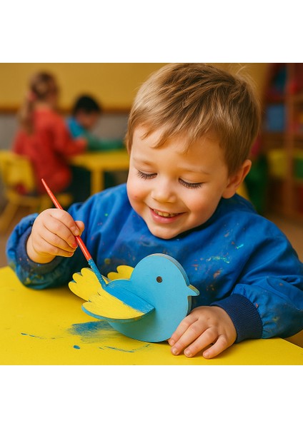 Kuş Tasarım Seti - Ahşap Kuş Boyama - Kuş Boyama Etkinlik - 25'li Set