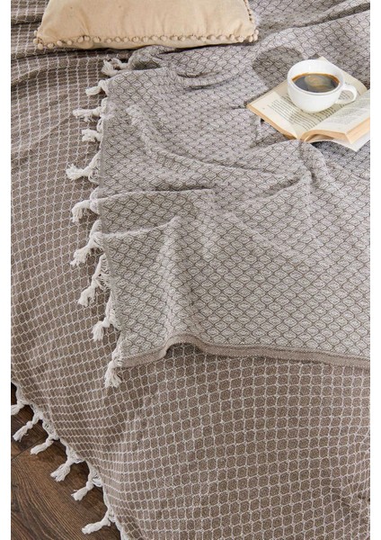 Çift Kişilik Yatak Pikesi Alice Kahverengi 200 x 230 cm fiyatları