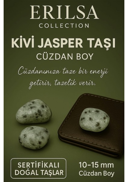 Sertifikalı Kivi Jasper Taşı Kütle 10-15 mm – Tazelik Yenilenme ve Canlılık Taşı