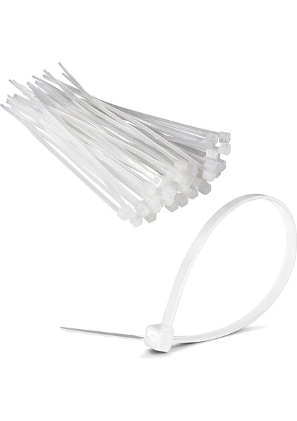 Cırt Kelepçe Kablo Bağı Beyaz 30CM 3.6mm (100 Adet)