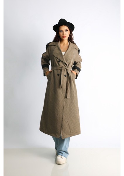 Şık Taş Rengi Düğmeli Trençkot – Rahat ve Modern Kesim fiyatları