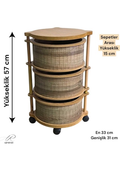 3 Katlı Ahşap Sebzelik Dayanıklı Mdf, Uv Baskılı, Şık Tasarım Karaçalı fırsatları