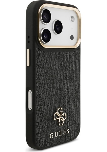 iPhone 17 Pro Guess Lisanslı 4g ve Yazı Logolu Kılıf&ekran&lens Koruyucu 3in1 Aksesuar Seti Siyah