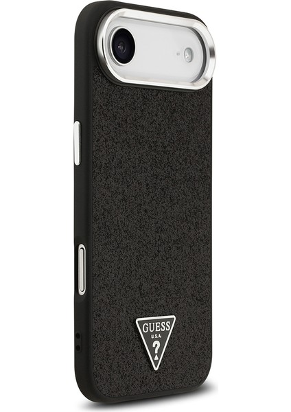 iPhone 17 Air Uyumlu Kılıf Guess Lisanslı M-Safeli Metal Kamera Çerçeveli Üçgen Logolu Glitter Siyah fırsatları