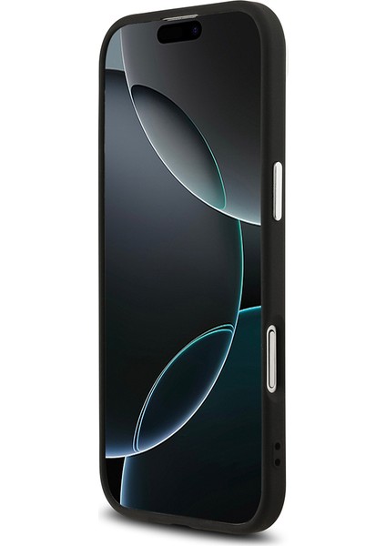 iPhone 17 Air Uyumlu Kılıf Guess Lisanslı M-Safeli Metal Kamera Çerçeveli Üçgen Logolu Glitter Siyah indirimleri