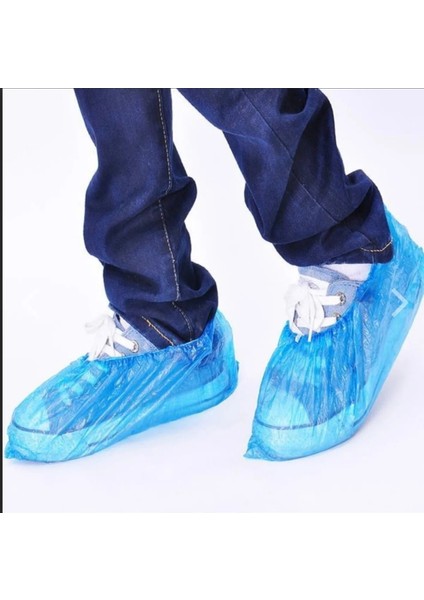 100 Adet Tek Kullanımlık Ayakkabı Koruma Poşeti Mavi Renkli Galoş fiyatları