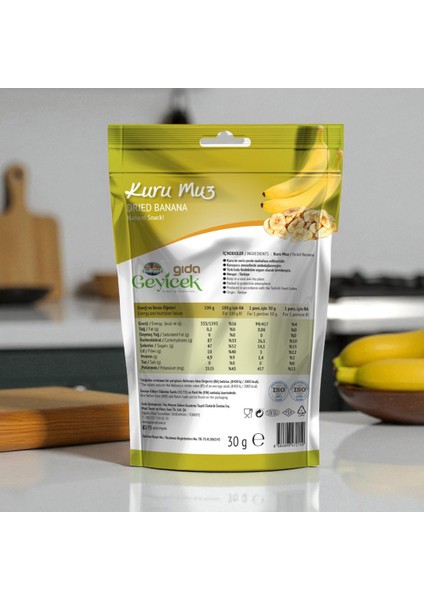 Kurutulmuş Muz 30 gr modelleri