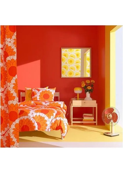 Kransmalva Tek Kişilik Nevresim Seti Turuncu 150 x 200/50 x 60 cm modelleri