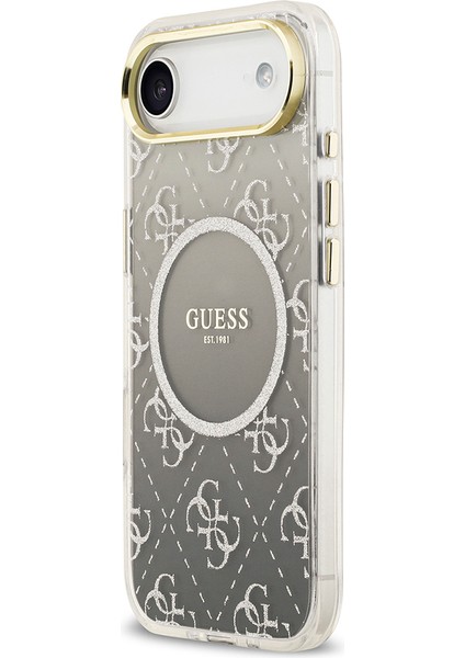 iPhone 17 Air Uyumlu Kılıf Guess Lisanslı M-Safe Şarj Özellikli 4g Desenli Simli Silikon Kapak Gri fiyatları