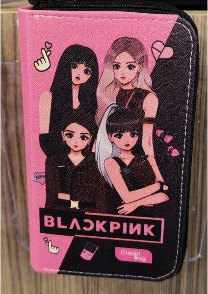 3 Bölmeli Blackpink Figürlü Kalem Kutusu/çantası
