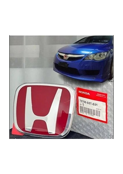 Honda Civic Fd6 2007-2011 Arası Ön Panjur Logo Arma (12,5 x 10 Cm) Ithal Ürün Mika Cam