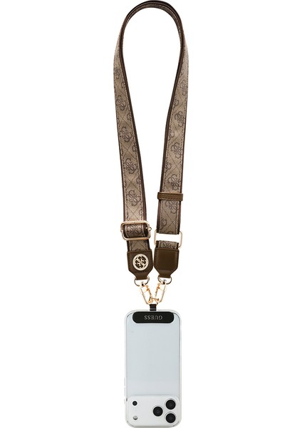 Orjinal Lisanslı Taşlı 4g Metal Logolu Çapraz Vücut Telefon Askı Kayışı 150CM Kahverengi modelleri
