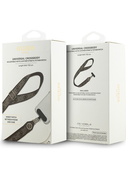 Orjinal Lisanslı Taşlı 4g Metal Logolu Çapraz Vücut Telefon Askı Kayışı 150CM Kahverengi fırsatları