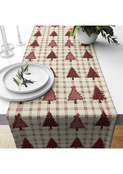 Dijital Baskılı Runner - Yılbaşı / Christmas Desenli - 140X40 cm