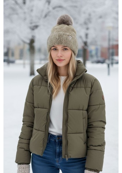 Kadın Peluş Içi Polarlı Bere