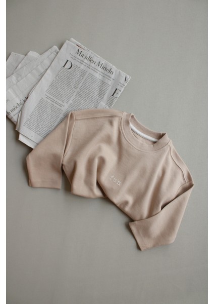 Vizon Nakışlı Oversize Uzun Kollu T-Shirt fiyatları