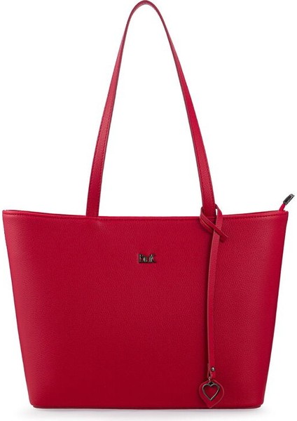 Logo Detaylı Kırmızı Kadın Omuz Çantası Blkf Aqua