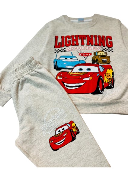 4-10 Yaş Erkek Çocuk Iki Iplik Şardonlu Araba Baskılı Eşofman Takımı fiyatları