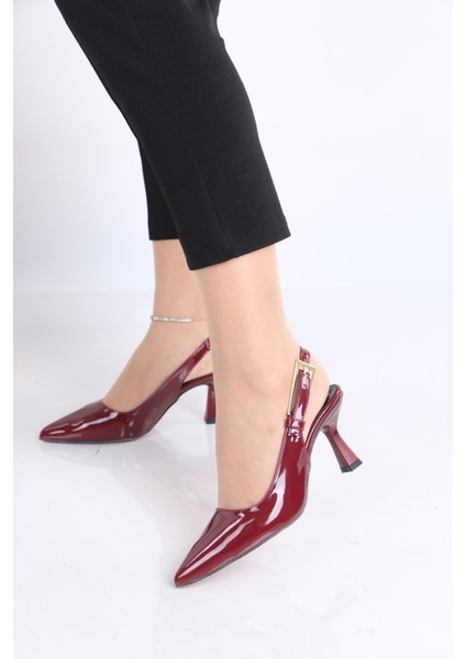 Sivri Burun Bordo Rugan Topuklu Ayakkabı – Klasik ve Şık Tasarım fiyatları