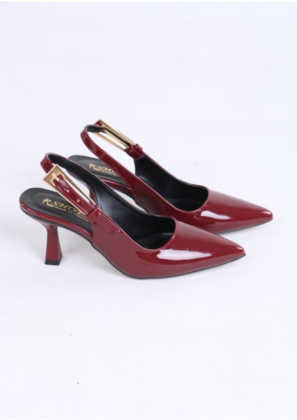 Sivri Burun Bordo Rugan Topuklu Ayakkabı – Klasik ve Şık Tasarım fırsatları