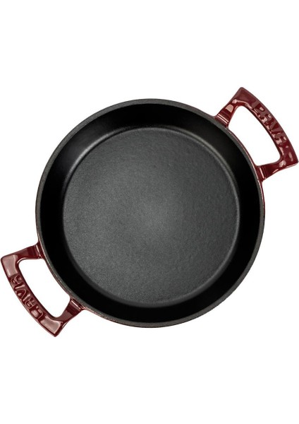 Döküm Yuvarlak Sahan Döküm Demir Yekpare Çift Kulplu ÇAP(Ø)16CM.-BORDO modelleri