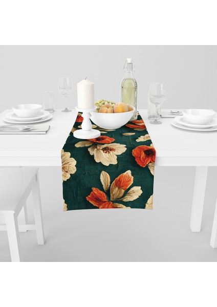 Dijital Baskılı Runner - Çiçek Desenli - 140X40 cm fiyatları