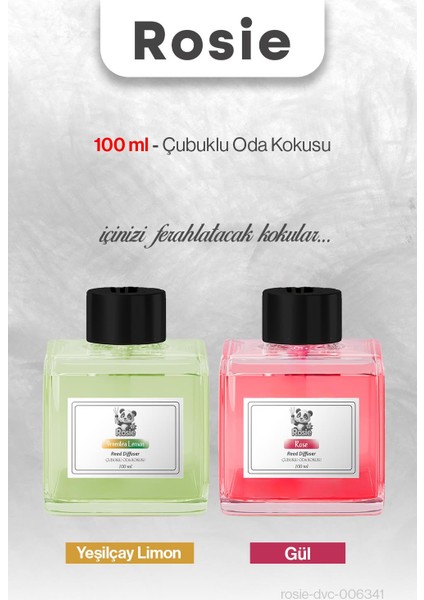 Rosıe Yeşilçay Limon ve Gül Çubuklu Oda Kokusu 100 ml