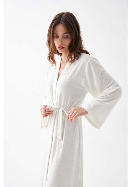 Kadın Uzun Ekru Penye Sabahlık fiyatları