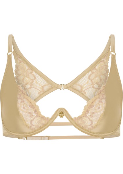 Le Passe Ten Tek Balenli Dantel Detaylı Saten Balconette