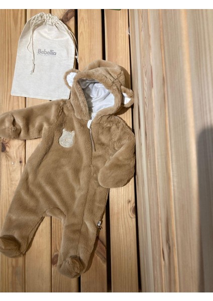 Anna Kalın Astarlı Wellsoft Unisex Tulum Açık Kahve