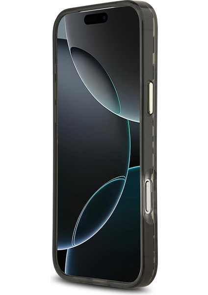 iPhone 17 Pro Max Uyumlu Kılıf Guess Lisanslı M-Safeli Üçgen Logolu Simli Leopar Desenli Kapak Siyah fırsatları