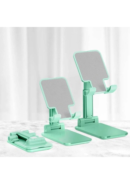 Masaüstü Telefon Tutucu Tablet Standı 2 Kademeli Katlanır Uzunluk Ayarlı