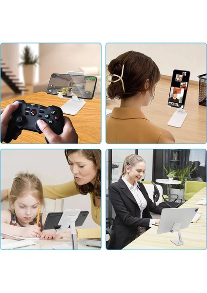 Masaüstü Telefon Tutucu Tablet Standı 2 Kademeli Katlanır Uzunluk Ayarlı indirimleri