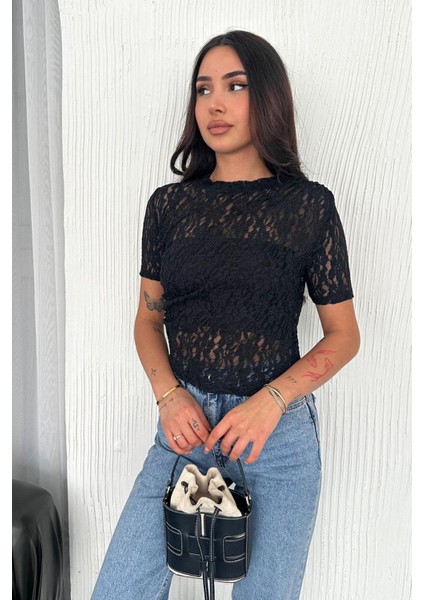 Kadın Dantel Kısa Kollu Bluz – Bold Grace modelleri